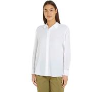 Tommy Hilfiger Camicia da Donna in Crepe Viscosa fluida Casual, TH Bianco Ottico, 70