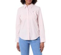Tommy Hilfiger Camicia da Donna Poplin Regular con Collo a Punta, Rosa (Classic Ithaca STP Bonita Pink), 78 IT