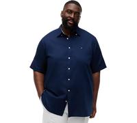 Tommy Hilfiger Camicia da Uomo BT-Cl Linen BLND Solid SS RF S-B MW0MW44062 S/S, Blu, 4XL