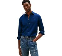Tommy Hilfiger Camicia da Uomo Flex Dobby SF MW0MW41684 L/S, Blu, L, Blu (Carbon Navy), L