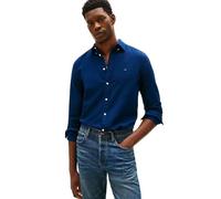 Tommy Hilfiger Camicia da Uomo Flex Dobby SF MW0MW41684 L/S, Blu, M, Blu (Carbon Navy), M