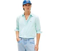 Tommy Hilfiger Camicia da Uomo Flex Popeline Classic STP RF MW0MW42440 S/S, Blu, S