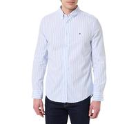 Tommy Hilfiger Camicia da Uomo Flex Popeline Classic STP RF MW0MW42440 S/S, Blu, XL