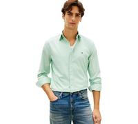 Tommy Hilfiger Camicia da Uomo Flex Popeline Solid RF MW0MW37550 Camicia L/S, Verde, XXL