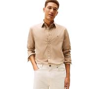 Tommy Hilfiger Camicia da Uomo Flex Poplin Solid RF MW0MW37550 L/S, Beige, S, Beige (Coastal Taupe), S