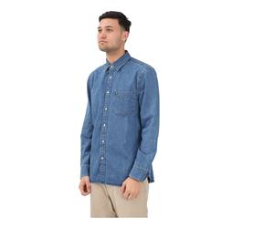 Tommy Hilfiger - Camicia di jeans regular fit con ricamo bandiera - - Shirts - Uomo - Blu - M