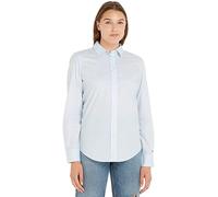 Tommy Hilfiger Camicia Donna Organic Cotton Poplin Regular-Fit Maniche Lunghe, Blu (Breezy Blue), 44