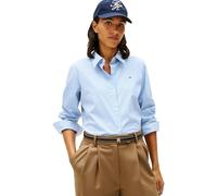Tommy Hilfiger Camicia Donna Poplin Regolare con Collo Francese, Blue (Classic Ithaca STP Mesmerizing Blue), 78 IT