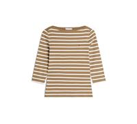 Tommy Hilfiger Slim Cody Boat-Nk 3/4Slv Ww0Ww40589, Maglietta a Maniche Lunghe, Donna, Marrone (Nordic Taupe/Ecru STP), XS