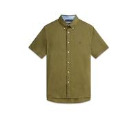 Tommy Hilfiger Cl Linen Blend Solid SS RF SHT Mw0mw42450 Camicia S/S, Green (Dark Artichoke), XL Uomo