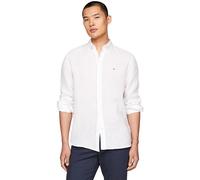Tommy Hilfiger Camicia Uomo Camicia in Lino, Bianco (Optic White), S
