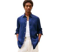 Tommy Hilfiger Camicia Uomo Camicia in Lino, Blu (Carbon Navy), XL