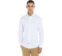 Tommy Hilfiger Camicia Uomo Dobby Print Maniche Lunghe, Multicolore (White/Light Blue), 43W