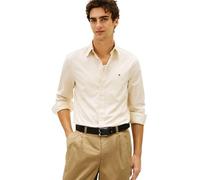 Tommy Hilfiger Camicia Uomo Flex Popeline Solid RF MW0MW37550 Camicia L/S, Beige, L