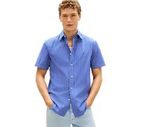 Tommy Hilfiger Camicia Uomo Flex Popeline STP SS MW0MW42860 S/S Maglietta, Blu, XS
