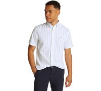 Tommy Hilfiger Flex Poplin STP Shirt S/S Mw0Mw37551, Camicia a Maniche Corte, Uomo, Blu (Sweet Blue/Optic White), XS