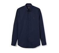 Tommy Hilfiger Camicia Uomo Maniche Lunghe, Blu (Navy Blazer), 39