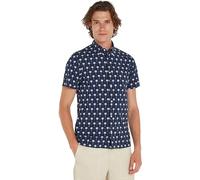 Tommy Hilfiger Camicia Uomo Mini Palm Print Maniche Corte, Multicolore (Desert Sky / Multi), M