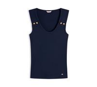 Tommy Hilfiger Canotta a coste con bottoni color oro di Tommy Hilfiger medium blu