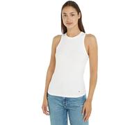 Tommy Hilfiger Donna Top Slim 5X2 Rib Elasticizzato, Bianco (Ecru), L