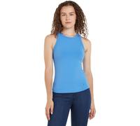 Tommy Hilfiger Donna Top Slim 5X2 Rib Elasticizzato, Blu (Blue Spell), L