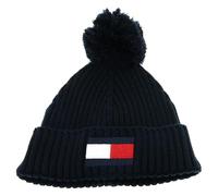 Tommy Hilfiger Capello Big Flag Beanie Pom Pom Space Blue Blu Scuro