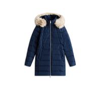 Tommy Hilfiger Donna Cappotto Piumino Down Slim con Inserto in Pelliccia, Blu (Dark Night Navy), S