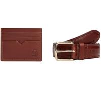 Tommy Hilfiger Cintura con stemma TH e porta CC da uomo, AM0AM13934, confezione regalo, marrone (cognac invernale), 105, Marrone (cognac invernale), 105