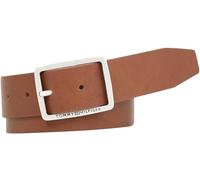 Tommy Hilfiger Cintura Uomo Jeans Buckle 3.5 in Pelle, Marrone (Tan), 85 cm