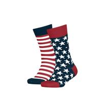Tommy Hilfiger Classic, Calzini Unisex - Bambini e ragazzi, Navy/Red 816, 31-34 (Pacco da 2)
