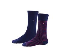 Tommy Hilfiger Classic, Calzini Uomo, Navy/Red 093, 43-46 (Pacco da 2)