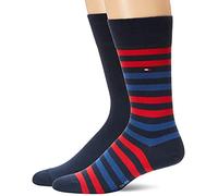 Tommy Hilfiger Classic, Calzini Uomo, Navy/Red 472, 43-46 (Pacco da 2)