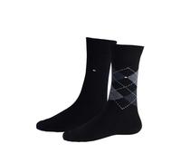 Calze Tommy Hilfiger Check nero (2 paia) - 47-49