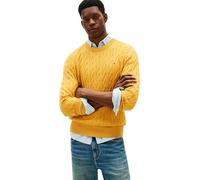 Tommy Hilfiger Classic Cotton Cable Crew Neck Mw0mw33132 Maglione, Giallo (Morning Side Yellow Heather), S Uomo, Giallo (Morning Side Yellow Heather), S