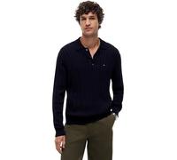 Tommy Hilfiger Pullover da Uomo Classic Cotton Cable LS Polo MW0MW41955, Blu, S, Blu (Cielo del Deserto), S