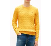 Tommy Hilfiger Classic Cotton Cable Crew Neck Mw0mw33132 Maglione, Giallo (Morning Side Yellow Heather), S Uomo, Giallo (Morning Side Yellow Heather), S