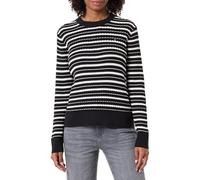 Tommy Hilfiger Co Cable C-Nk LS Sweater Ww0Ww44993, Maglione Pullover, Donna, Nero (Black/Calico Multi STP), S