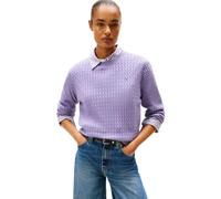 Tommy Hilfiger Co Cable C-Nk LS Sweater Ww0Ww44993, Maglione Pullover, Donna, Viola (Lavender Ash), XL
