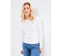 Tommy Hilfiger Donna Pullover Co Cable Scollo Rotondo, Bianco (Ecru), XL