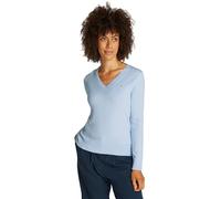 Tommy Hilfiger Donna Pullover Jersey V-Neck Pullover in Maglia, Blu (Breezy Blue), XXS