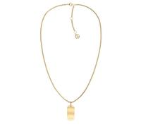 Tommy Hilfiger Collana In Acciaio Placcato Oro Con Cristalli E Targhetta Per Cani - Collana