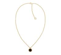 Tommy Hilfiger Collana Moderna Placcata Oro Con Pendente Iconic Circle - Collana