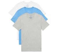 Tommy Hilfiger Confezione da 3 Canottiere con Scollo a V in Cotone Classico, Grigio mélange, Blu Copenhagen, Bianco, M