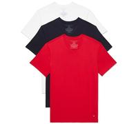 Tommy Hilfiger Confezione da 3 Canottiere con Scollo a V in Cotone Classico, Rosso primario, Blu Navy, Bianco, L