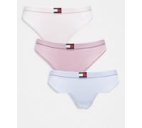 Tommy Hilfiger - Confezione da 3 perizomi color lilla/rosa pastello con bandiera-Multicolore S