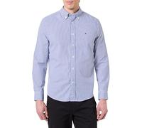 Tommy Hilfiger Core Flex Pop Classic STP Camicia MW0MW41403 L/S da Uomo, Blu, M, Blu (Wedge Blue/Stripe), M