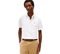 Tommy Hilfiger Core Flex Poplin Solid S/S Shirt MW0MW42248YCF003 S/S Camicia da Uomo, Bianca, M