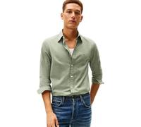 Tommy Hilfiger Core Hairline Poplin RF Shirt Mw0Mw41399 Camicia L/S, Green (Mountain Pine/Stripe), L Adulto