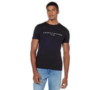 Tommy Hilfiger Uomo T-Shirt Maniche Corte Core Tommy Logo Scollo Rotondo, Nero (Jet Black), XL