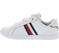 Tommy Hilfiger CORPORATE LEATHER CUP STRIPES FM0FM04732, Uomo, Bianco (White), 42 EU